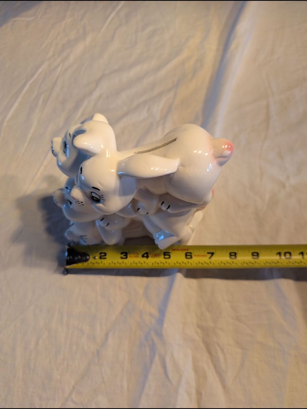 2/30$ White Ceramic Stacked Bunny Bank Decorative Home Accent - Picture 7 of 7